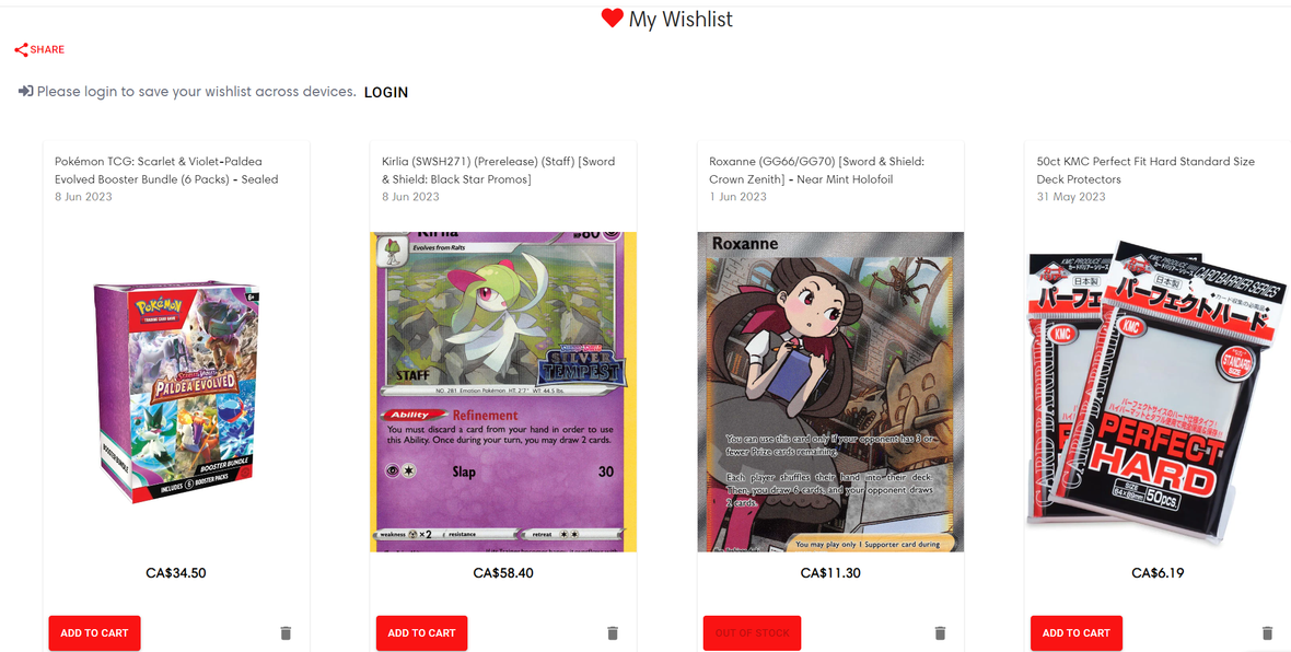 Updated Wishlist