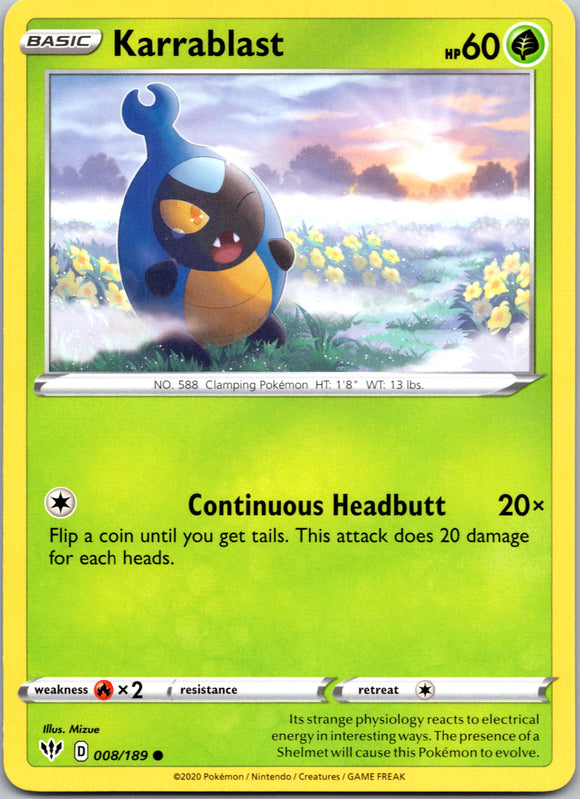 Karrablast (008/189) [SWSH03: Darkness Ablaze]