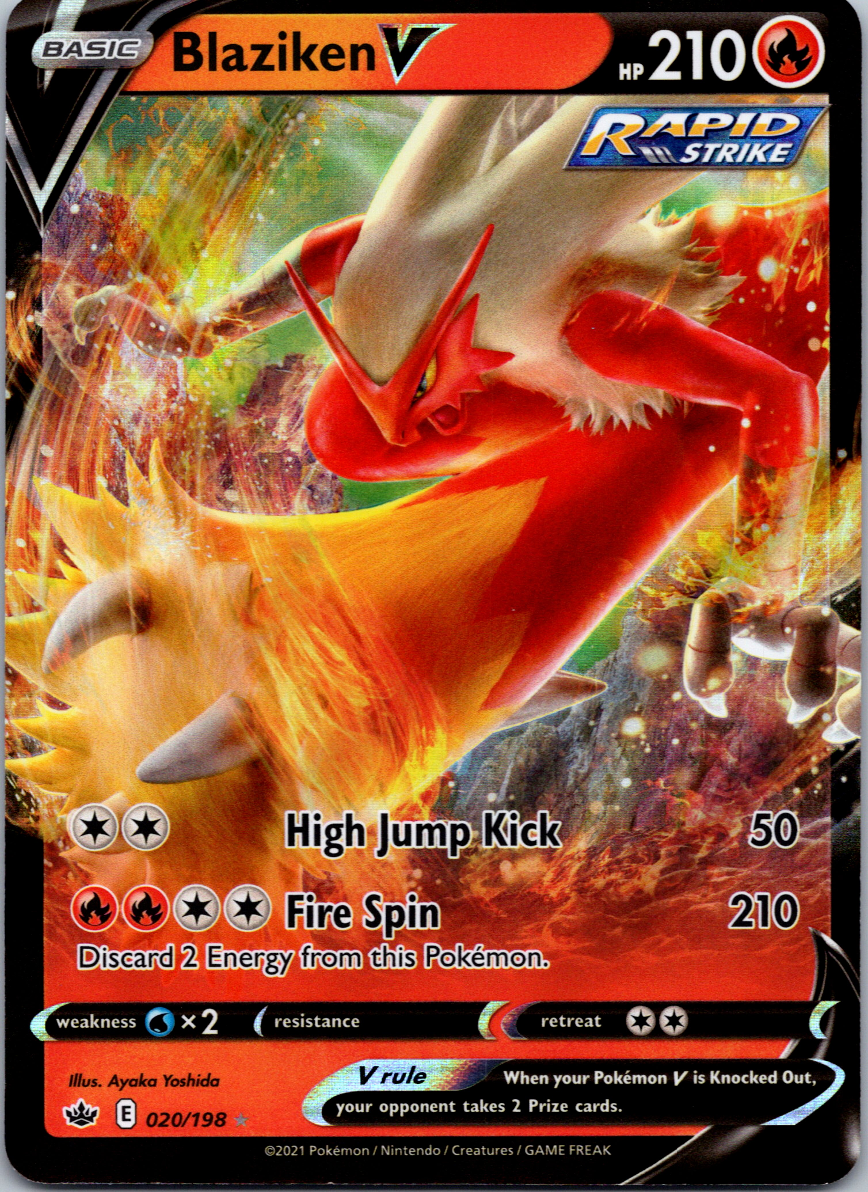 Blaziken V (020/198) [Sword & Shield: Chilling Reign]