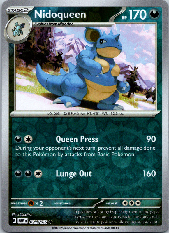 Nidoqueen (031/165) [Scarlet & Violet:  151] Reverse Holofoil