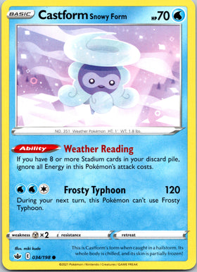 Castform Snowy Form (034/198) [Sword & Shield: Chilling Reign]