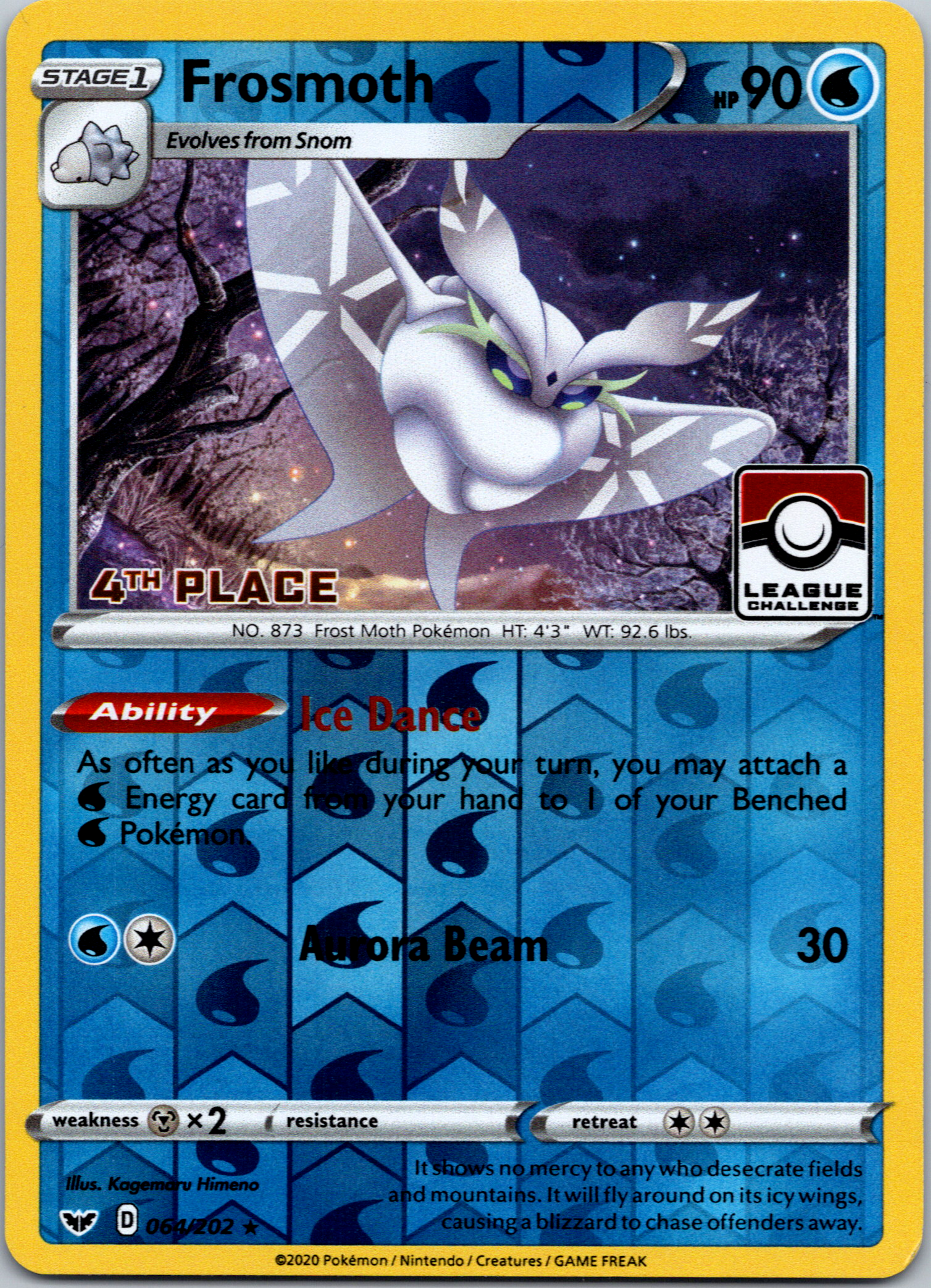 Frosmoth (064/202) (League Promo 4th Place) [Sword & Shield: Base Set]