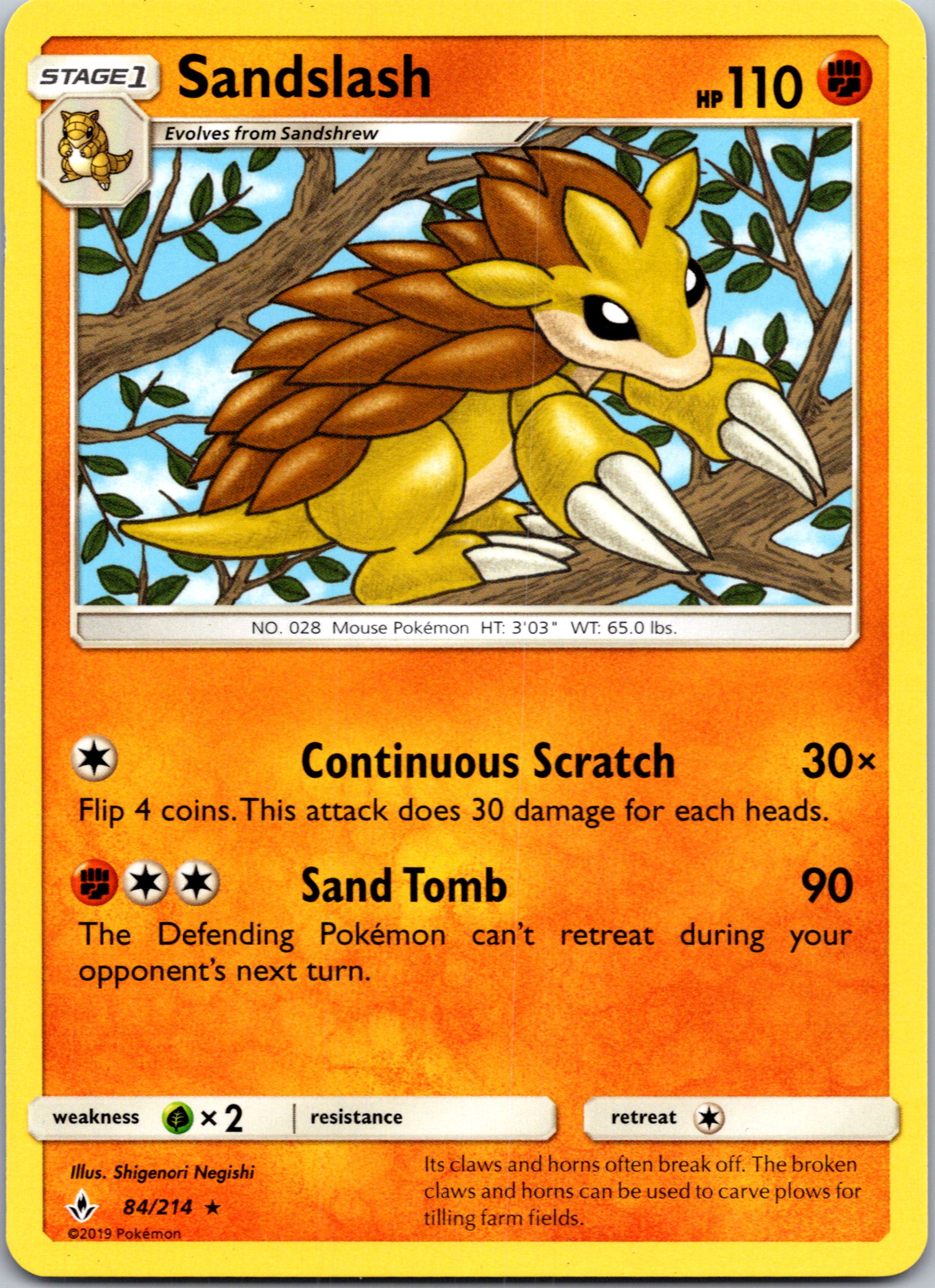 Sandslash (84/214) [Sun & Moon: Unbroken Bonds]