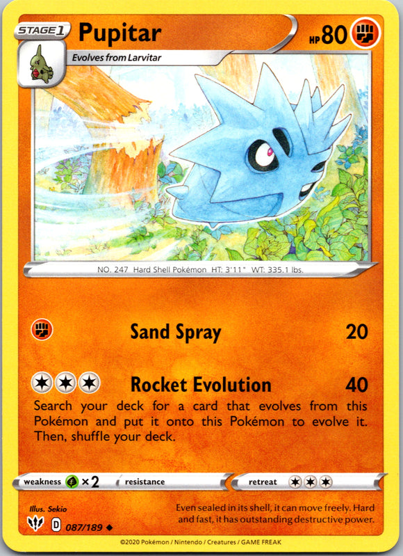 Pupitar (087/189) [SWSH03: Darkness Ablaze]