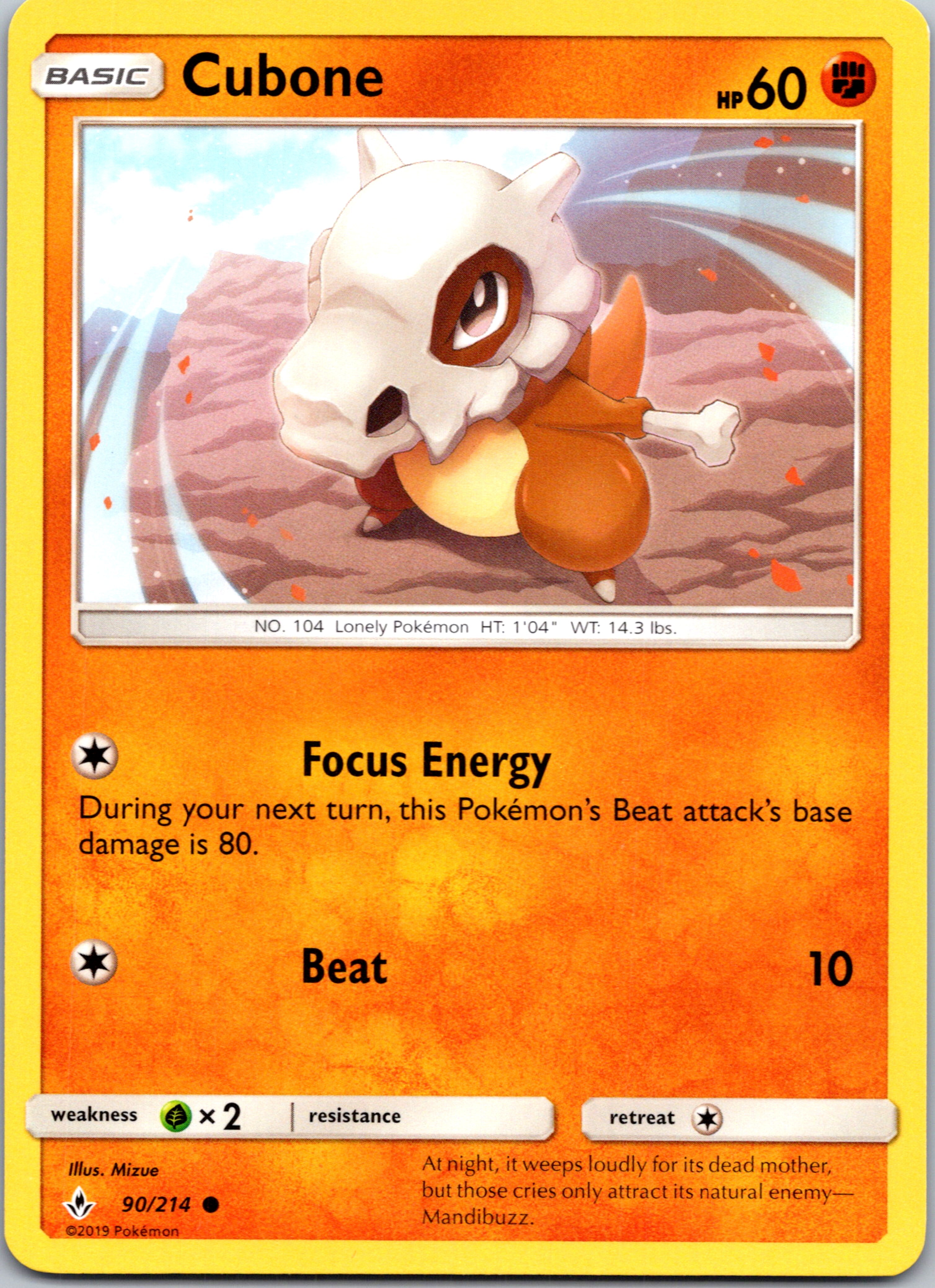 Cubone (90/214) [Sun & Moon: Unbroken Bonds]