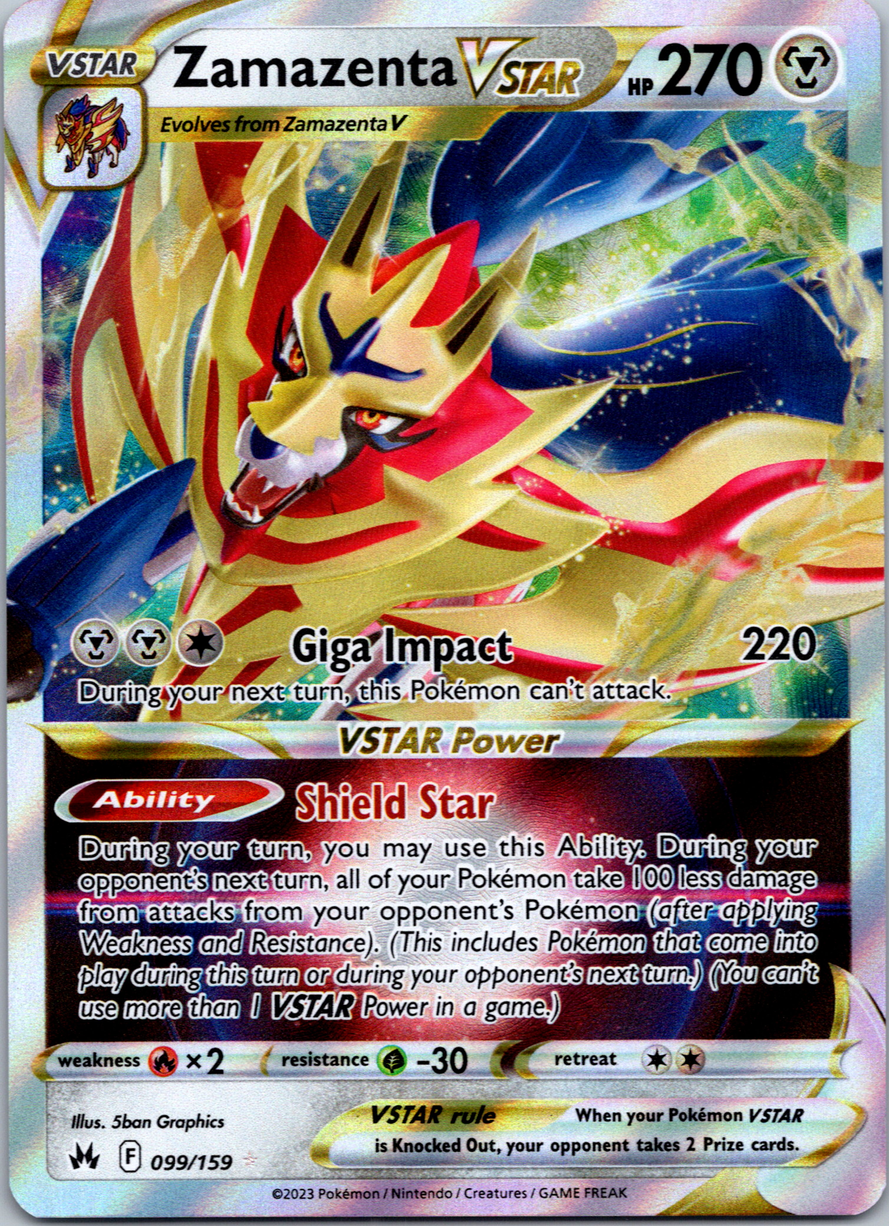 Zamazenta VSTAR (099/159) [Sword & Shield: Crown Zenith]