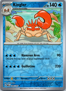 Kingler (099/165) [Scarlet & Violet:  151] Reverse Holofoil