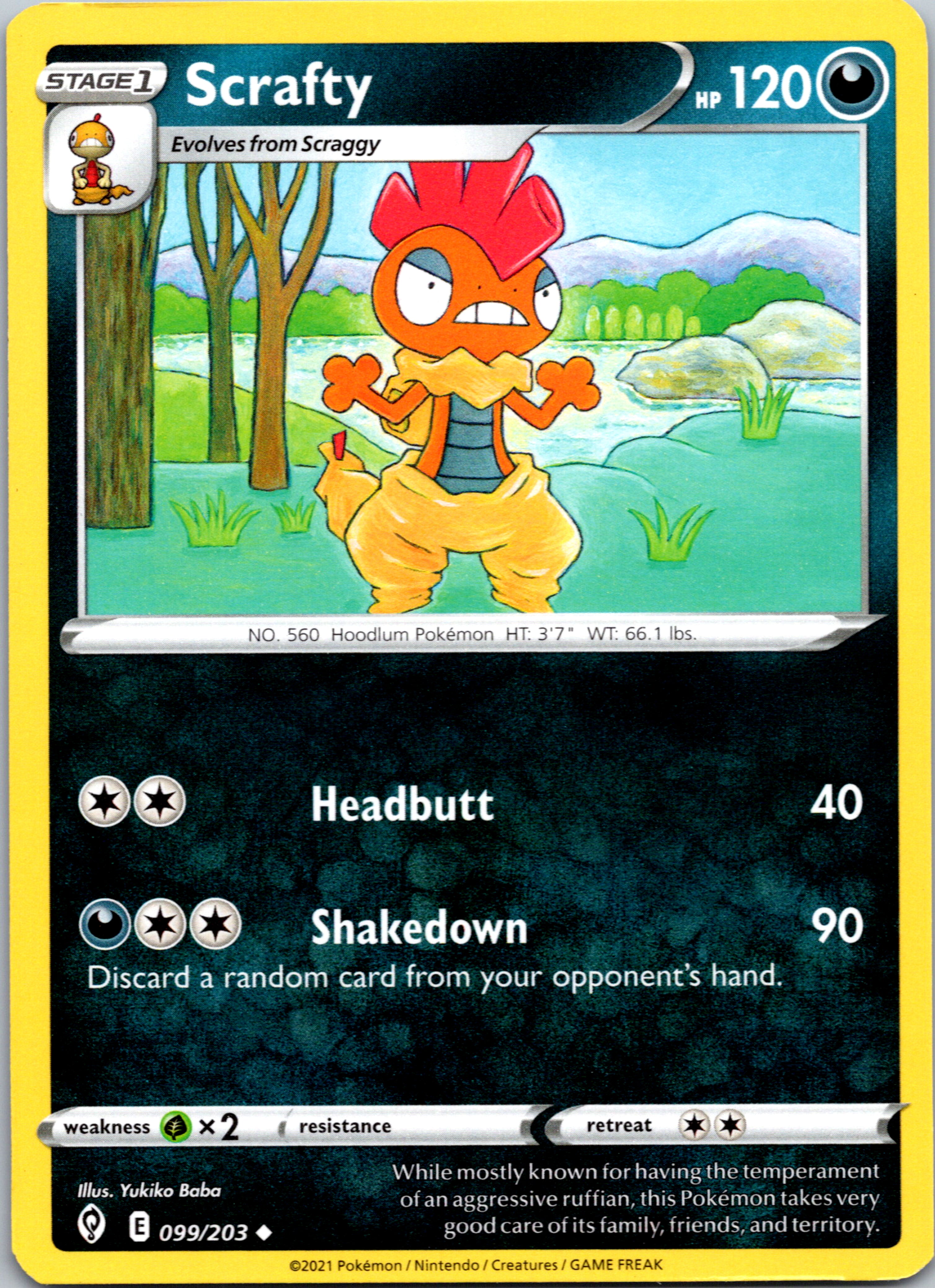 Scrafty (099/203) [Sword & Shield: Evolving Skies]