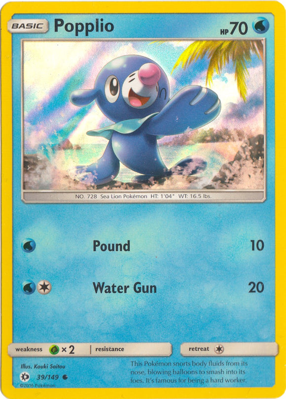Popplio (039/149) (Water Web Holo) [Sun & Moon: Base Set]