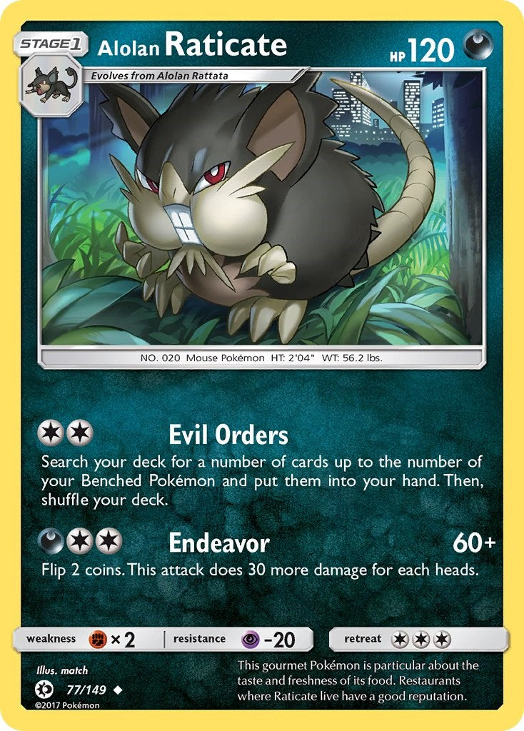Alolan Raticate [77/149] [Sun & Moon Base Set] Reverse Holofoil