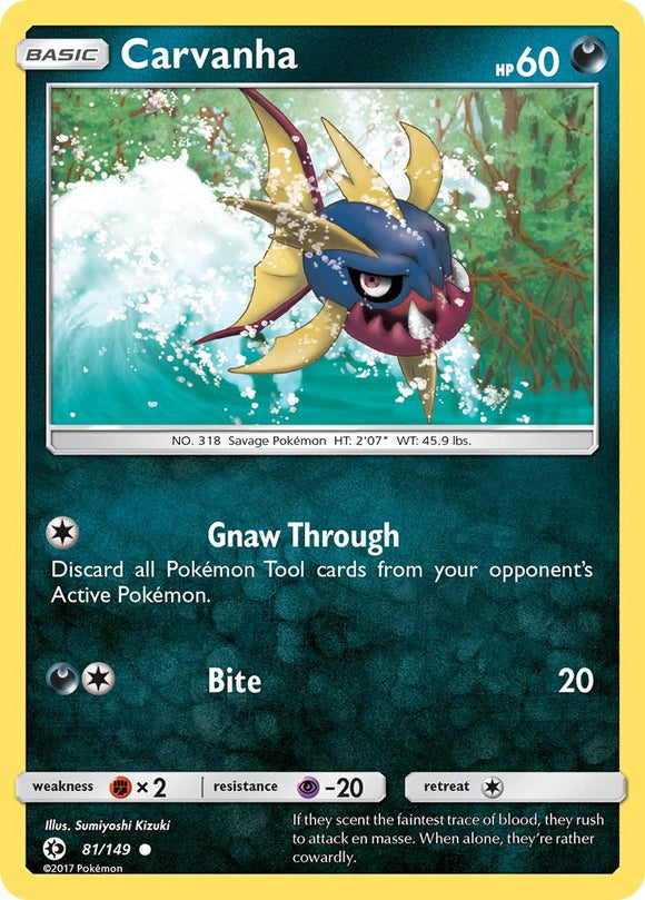 Carvanha [81/149] [Sun & Moon Base Set] Reverse Holofoil
