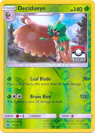 Decidueye (011/149) (League Promo) [Sun & Moon: Base Set]