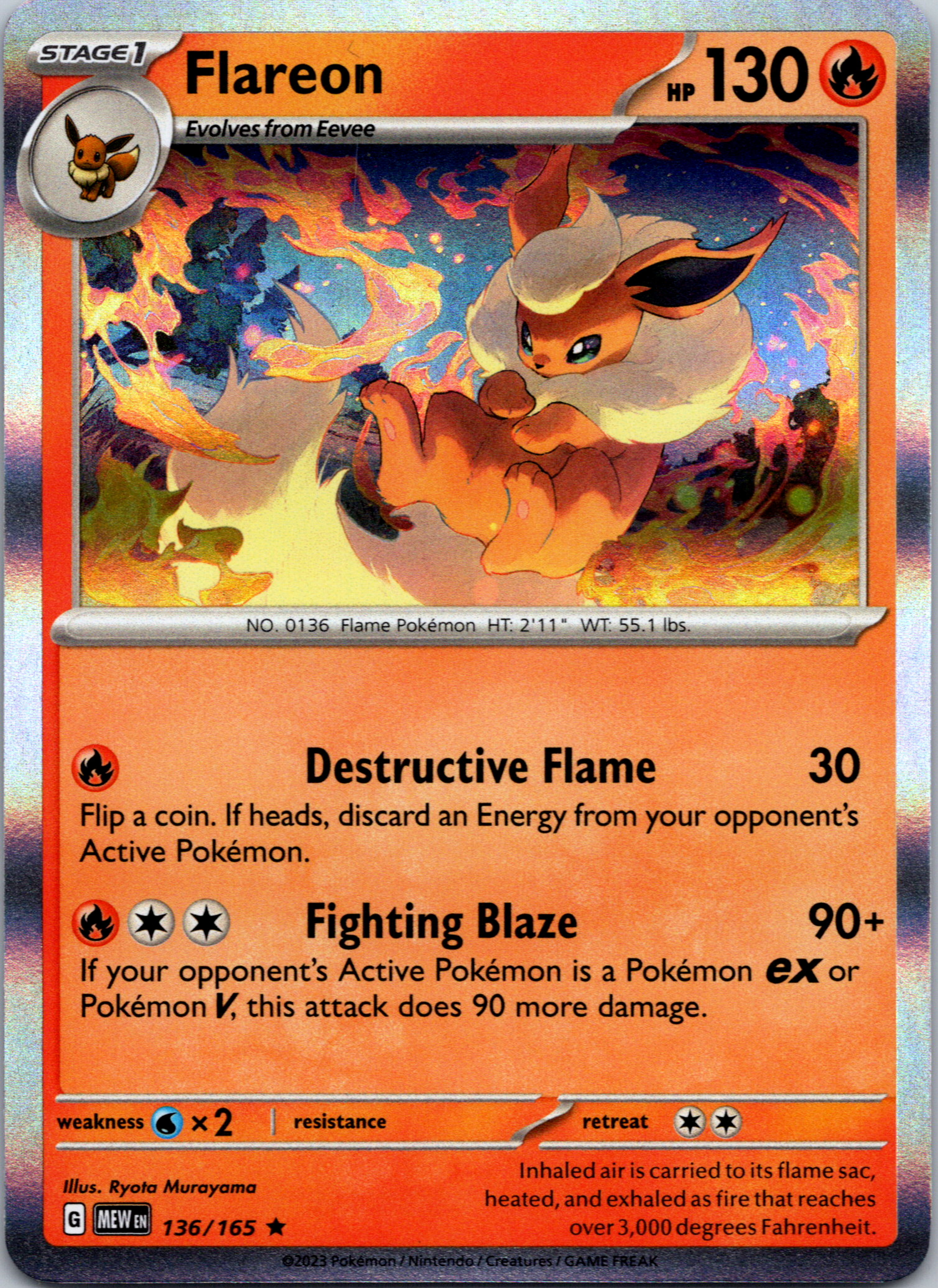 Flareon (136/165) [Scarlet & Violet:  151] Holofoil