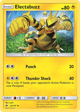 Electabuzz [42/147] [Burning Shadows] Reverse Holofoil