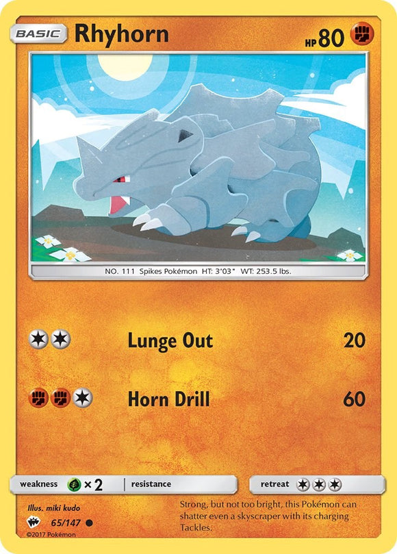 Rhyhorn [65/147] [Burning Shadows] Reverse Holofoil