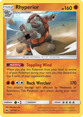 Rhyperior [67/147] [Burning Shadows] Reverse Holofoil