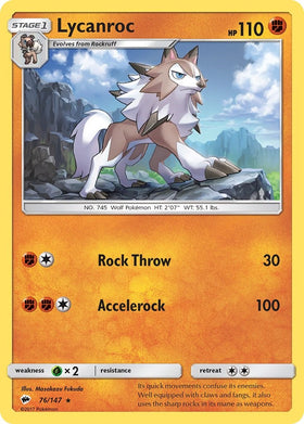 Lycanroc (76) [76/147] [Burning Shadows] Reverse Holofoil