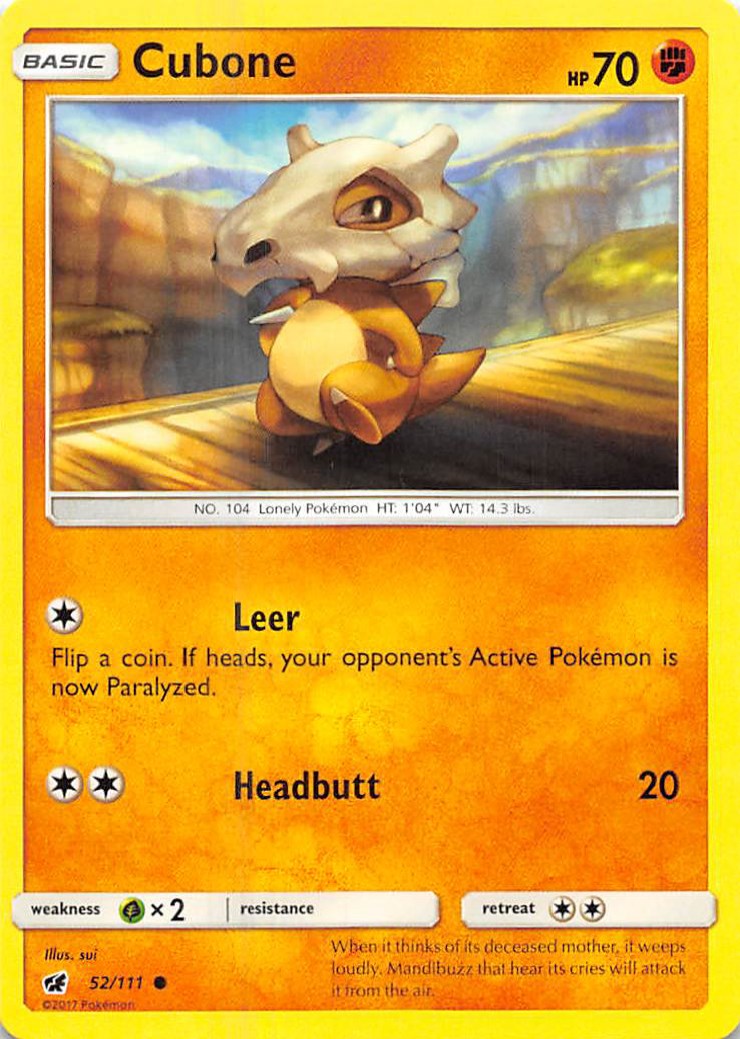 Cubone [52/111] [SM - Crimson Invasion] Reverse Holofoil