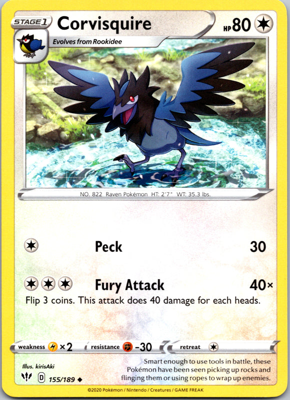 Corvisquire (155/189) [SWSH03: Darkness Ablaze]