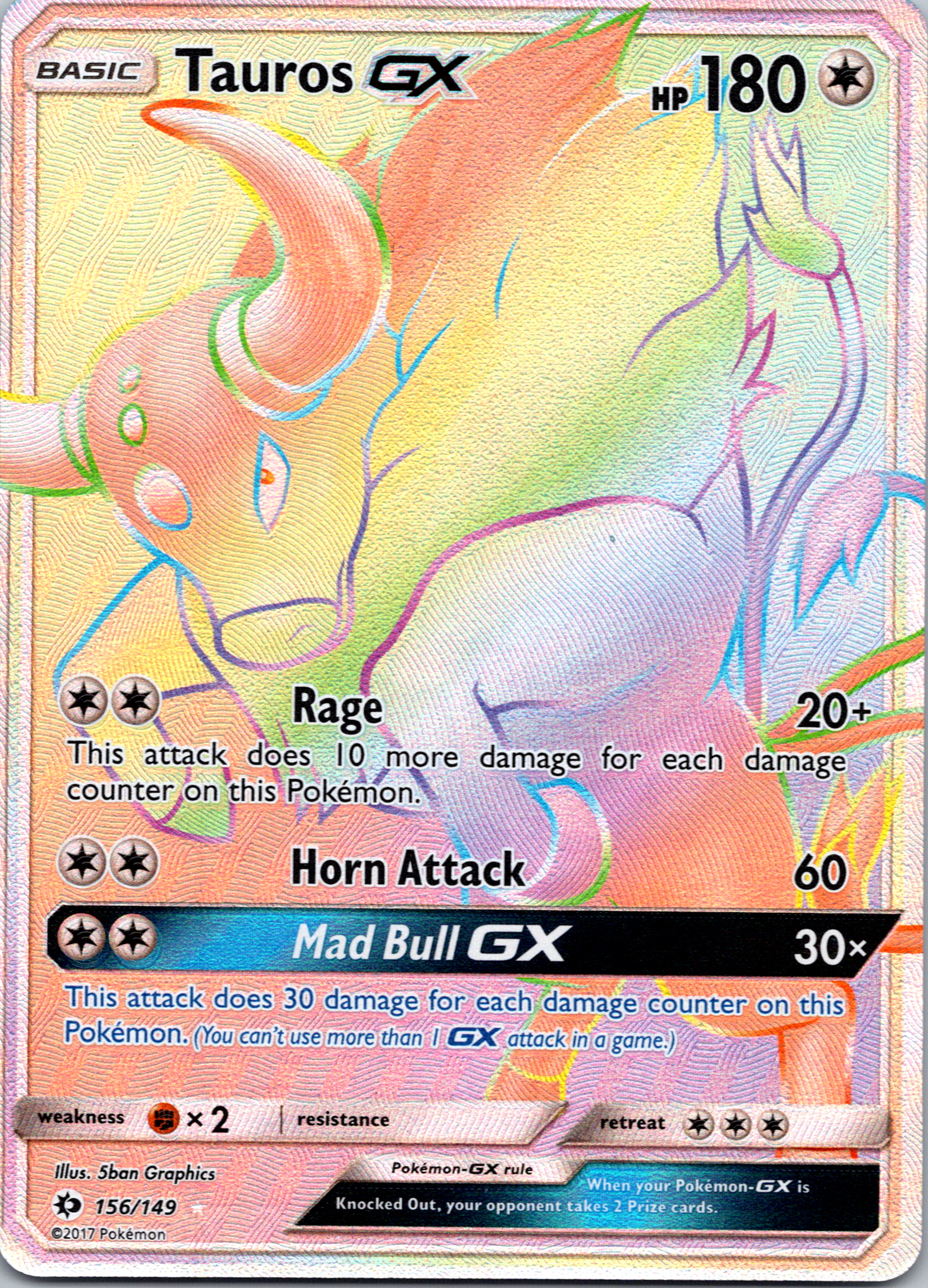 Tauros GX (Secret) (156) [SM Base Set]