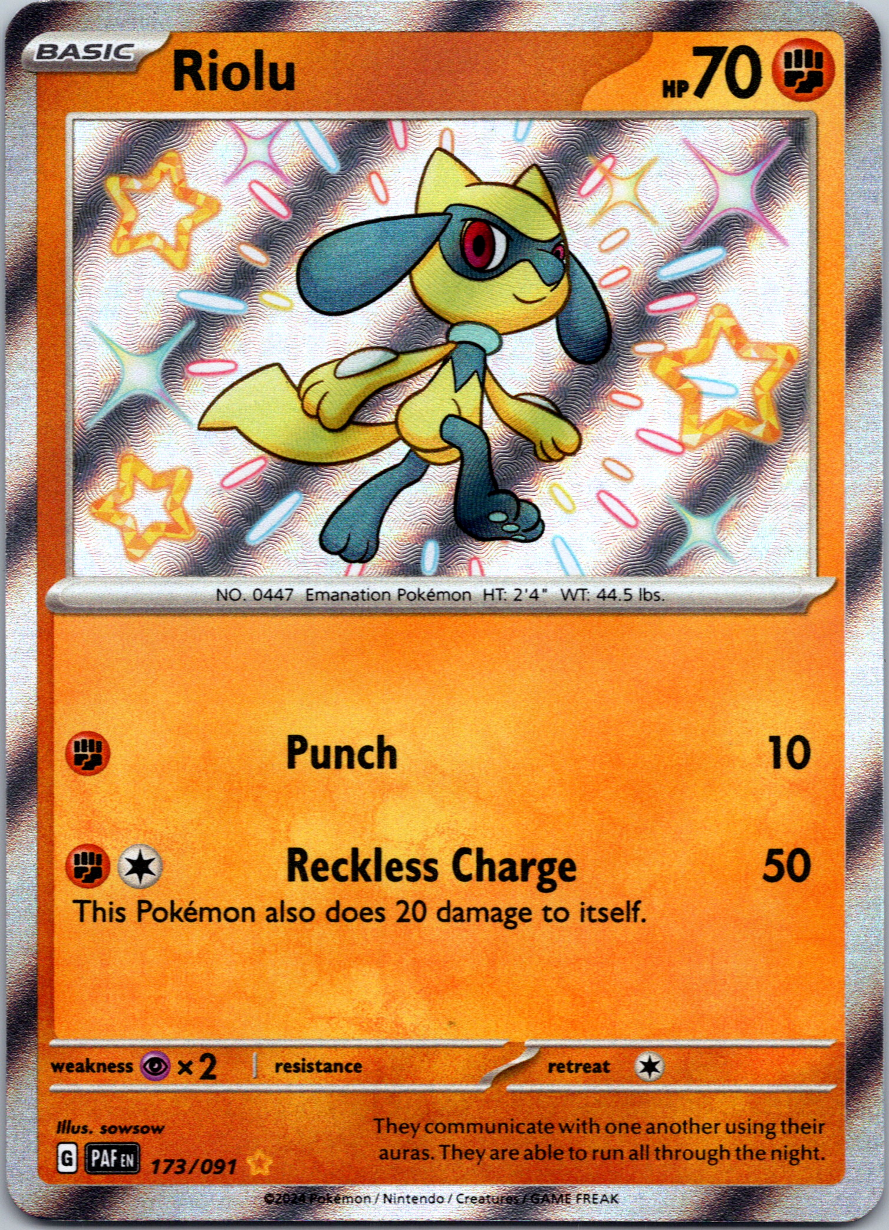 Riolu [173/091] - (Paldean Fates) Holofoil