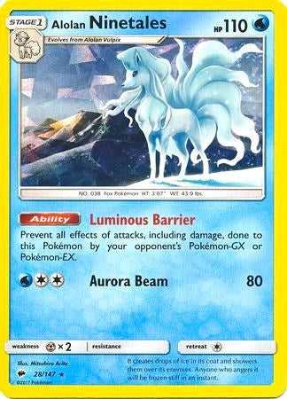 Alolan Ninetales (028/147) (Cracked Ice Holo) (Theme Deck Exclusive) [Sun & Moon: Burning Shadows]