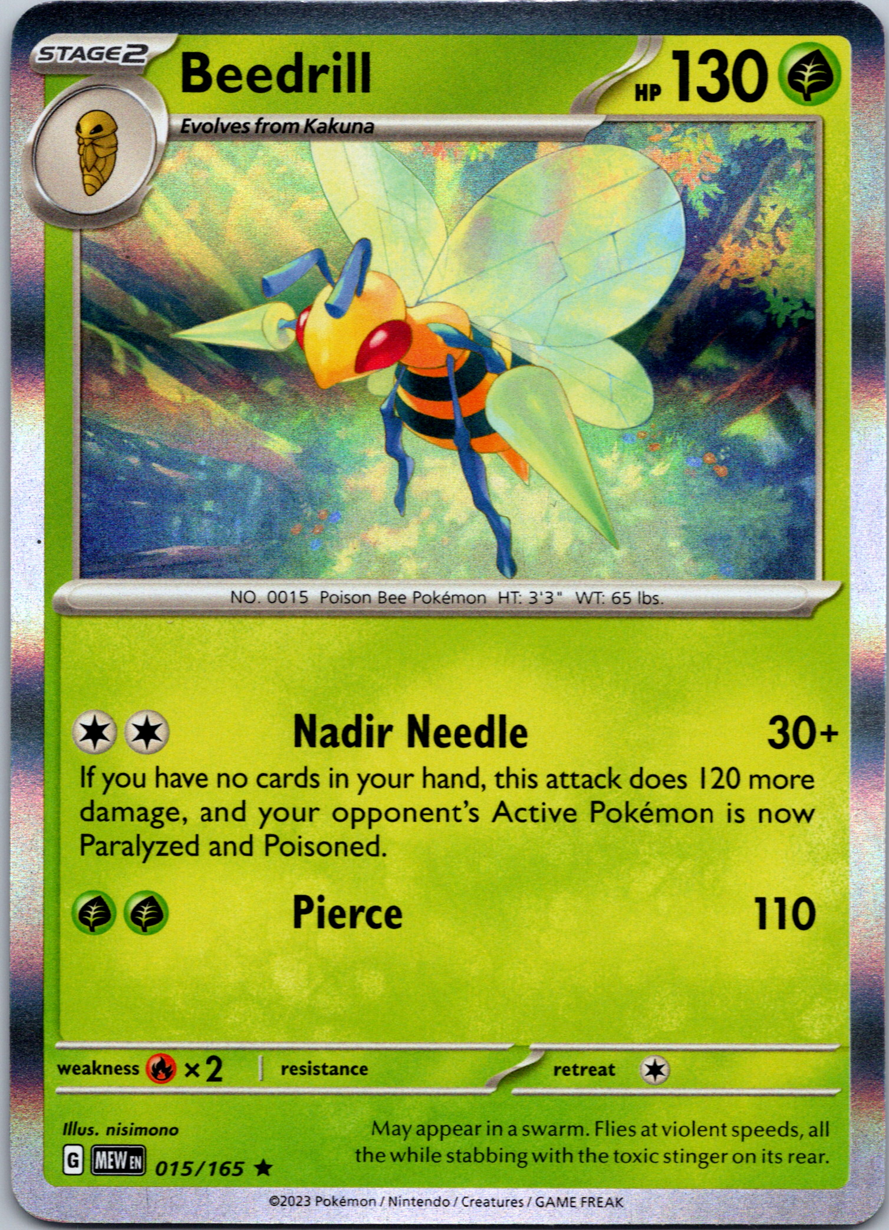 Beedrill (015/165) [Scarlet & Violet:  151] Holofoil