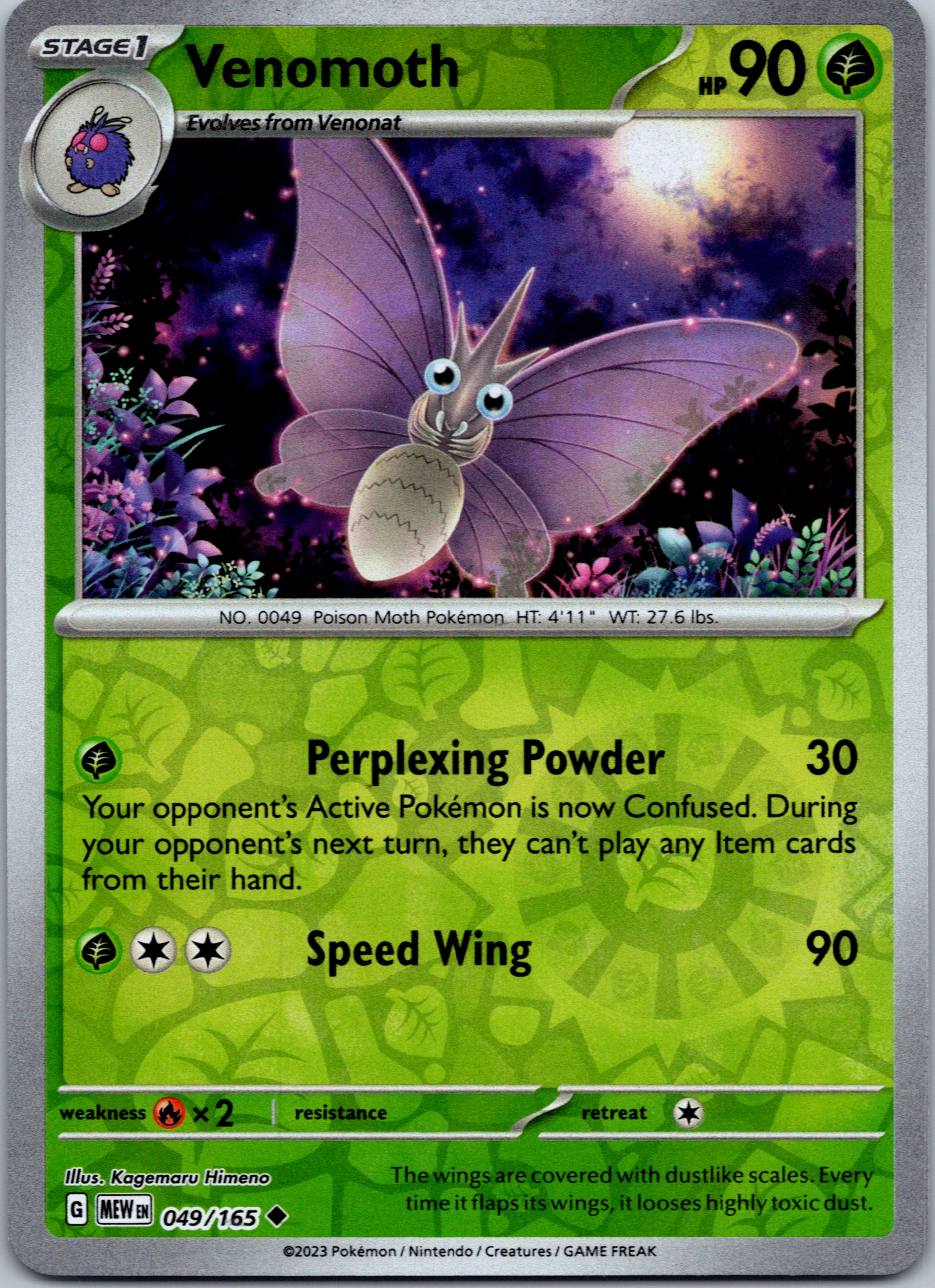 Venomoth (049/165) [Scarlet & Violet:  151] Reverse Holofoil