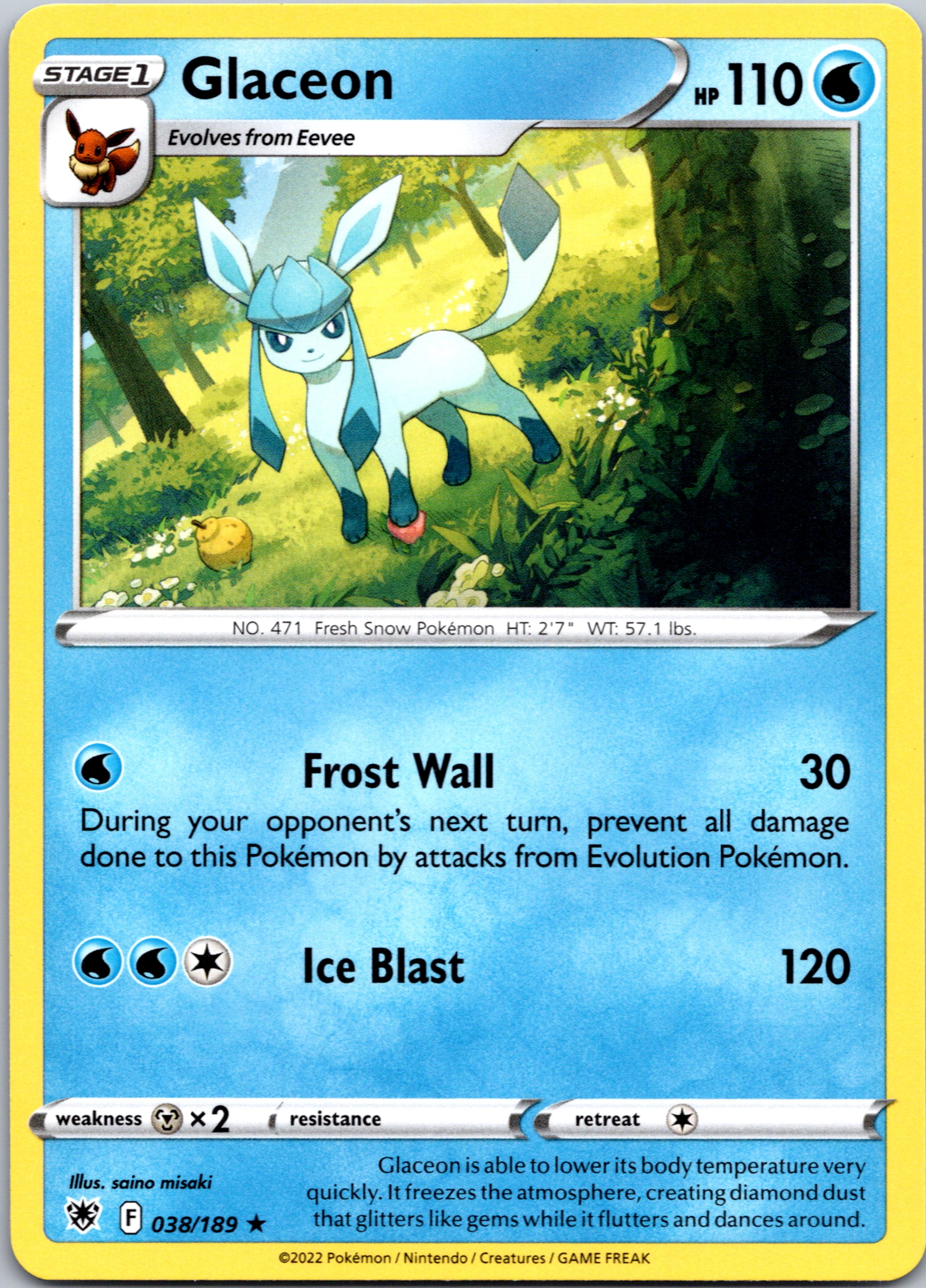 Glaceon (038/189) [Sword & Shield: Astral Radiance]