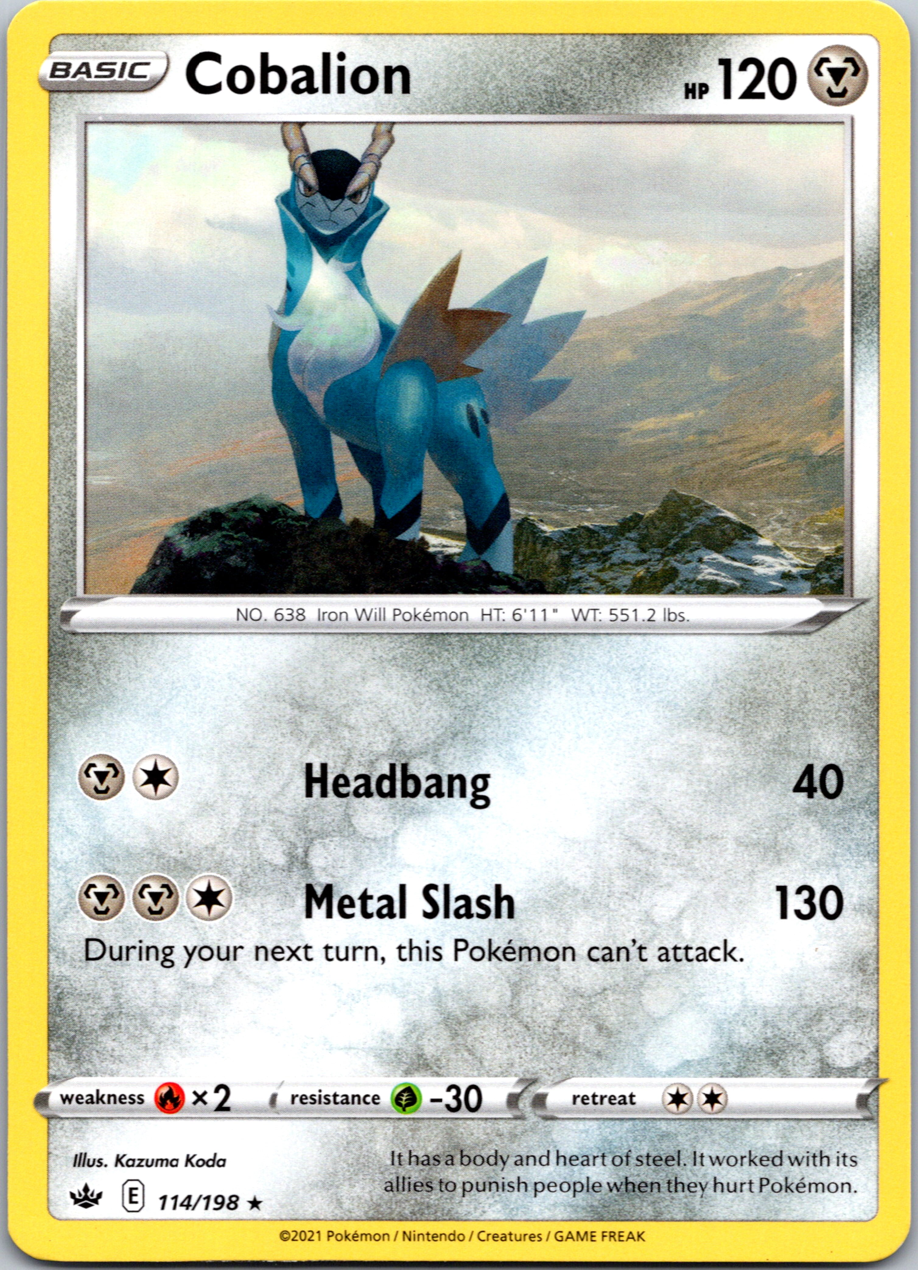 Cobalion (114/198) (Theme Deck Exclusive) [Sword & Shield: Chilling Reign]