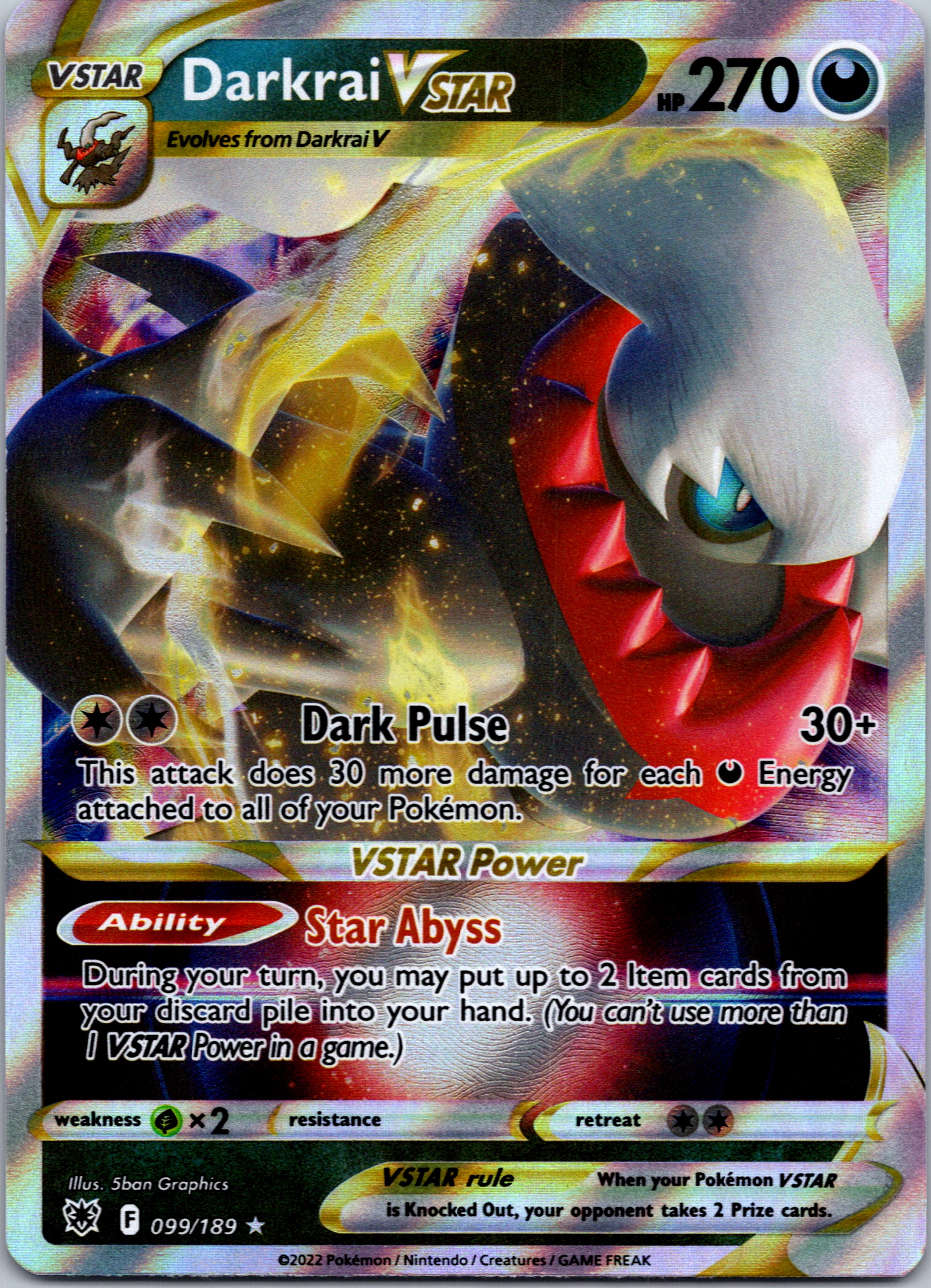 Darkrai VSTAR (099/189) [Sword & Shield: Astral Radiance]