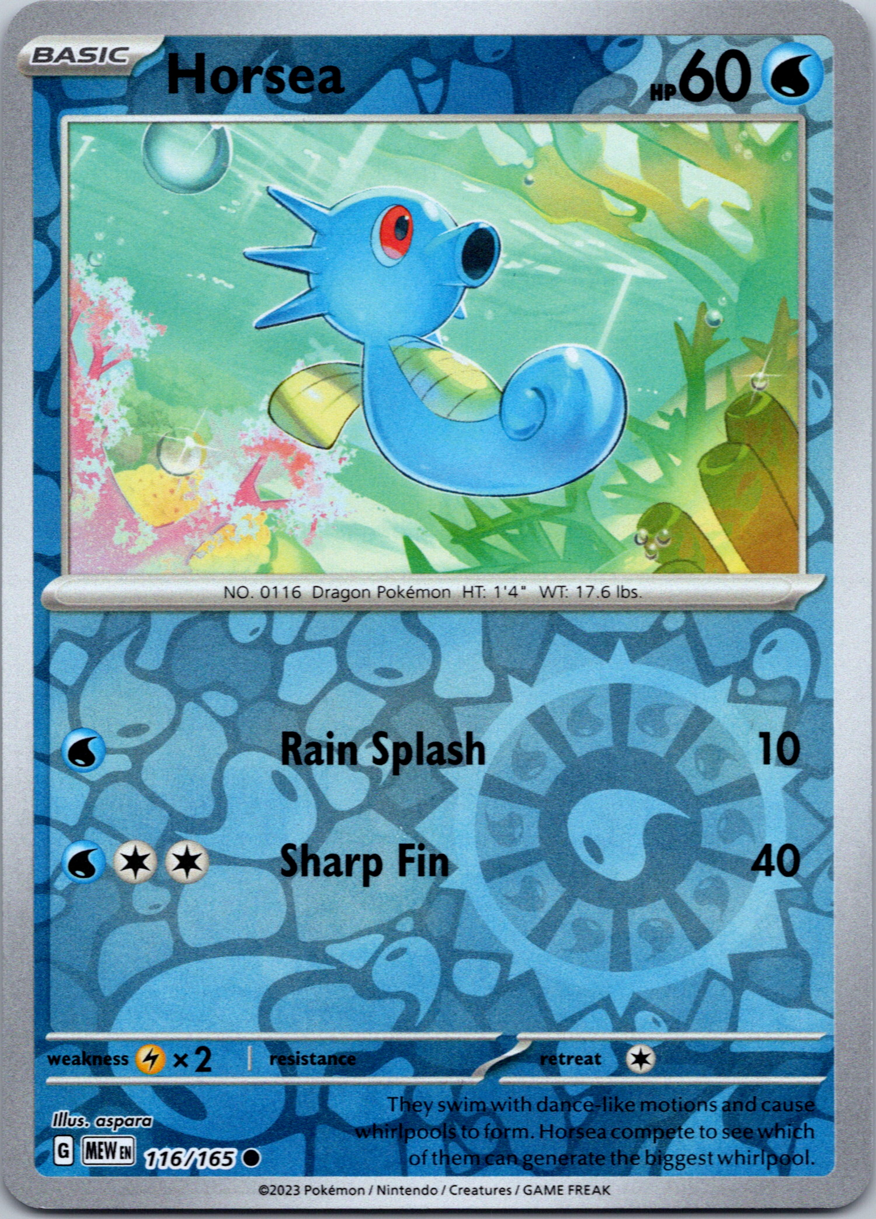 Horsea (116/165) [Scarlet & Violet: 151] Reverse Holofoil