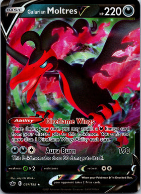 Galarian Moltres V (097/198) [Sword & Shield: Chilling Reign]