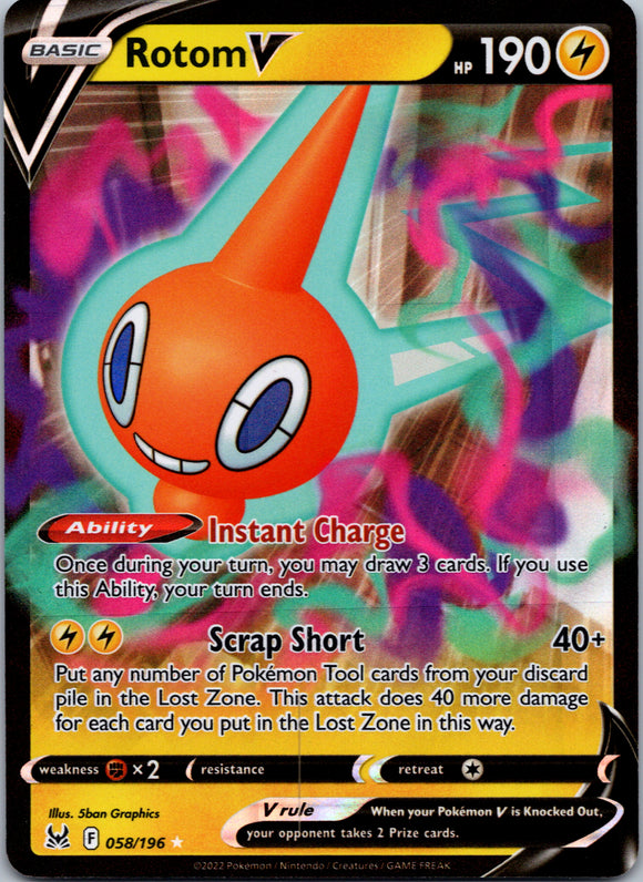 Rotom V (058/196) [Sword & Shield: Lost Origin]