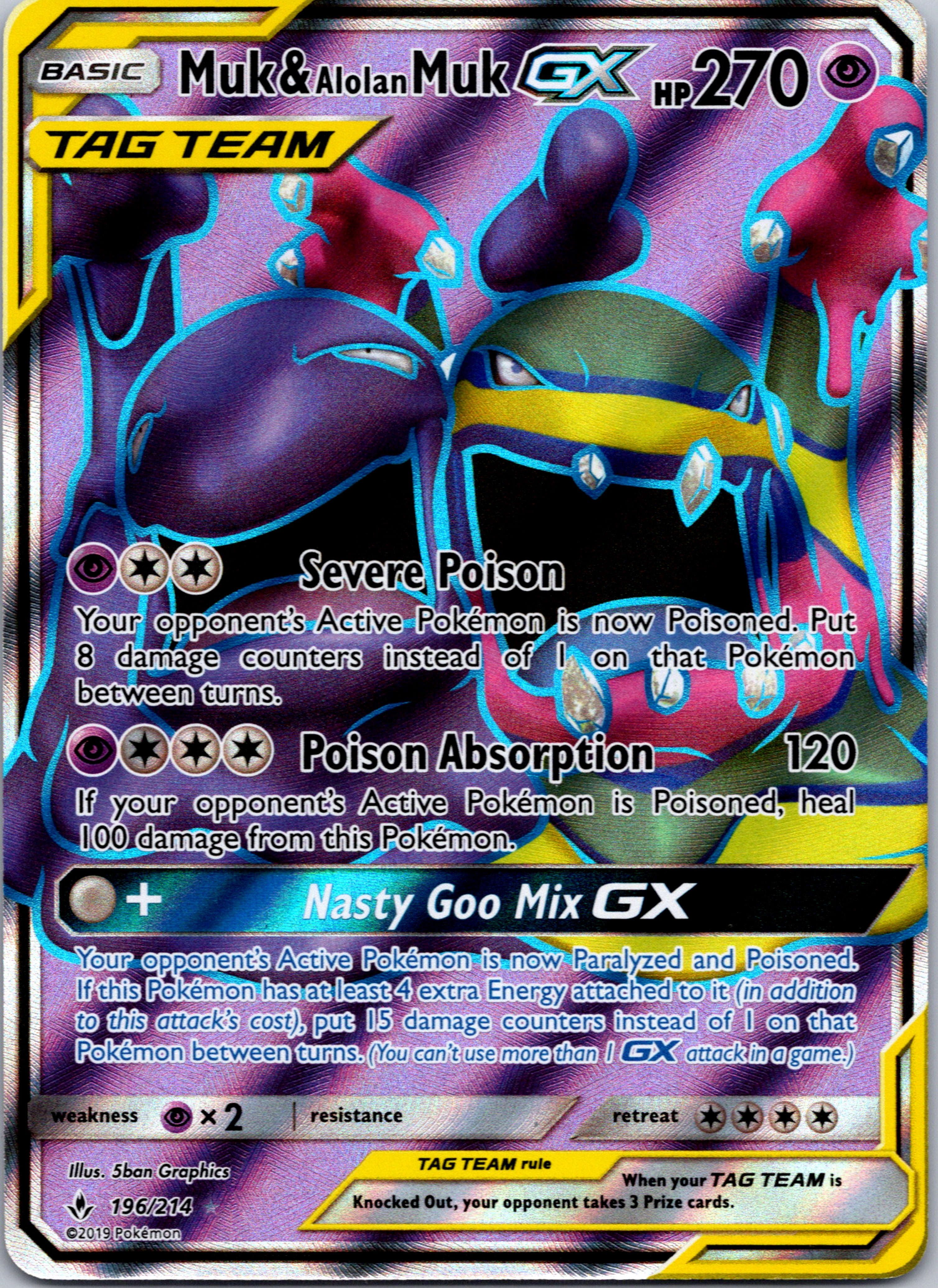 Muk & Alolan Muk GX (196/214) [Sun & Moon: Unbroken Bonds]