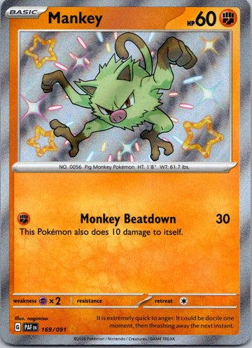 Mankey [169/091] - (Paldean Fates) Holofoil