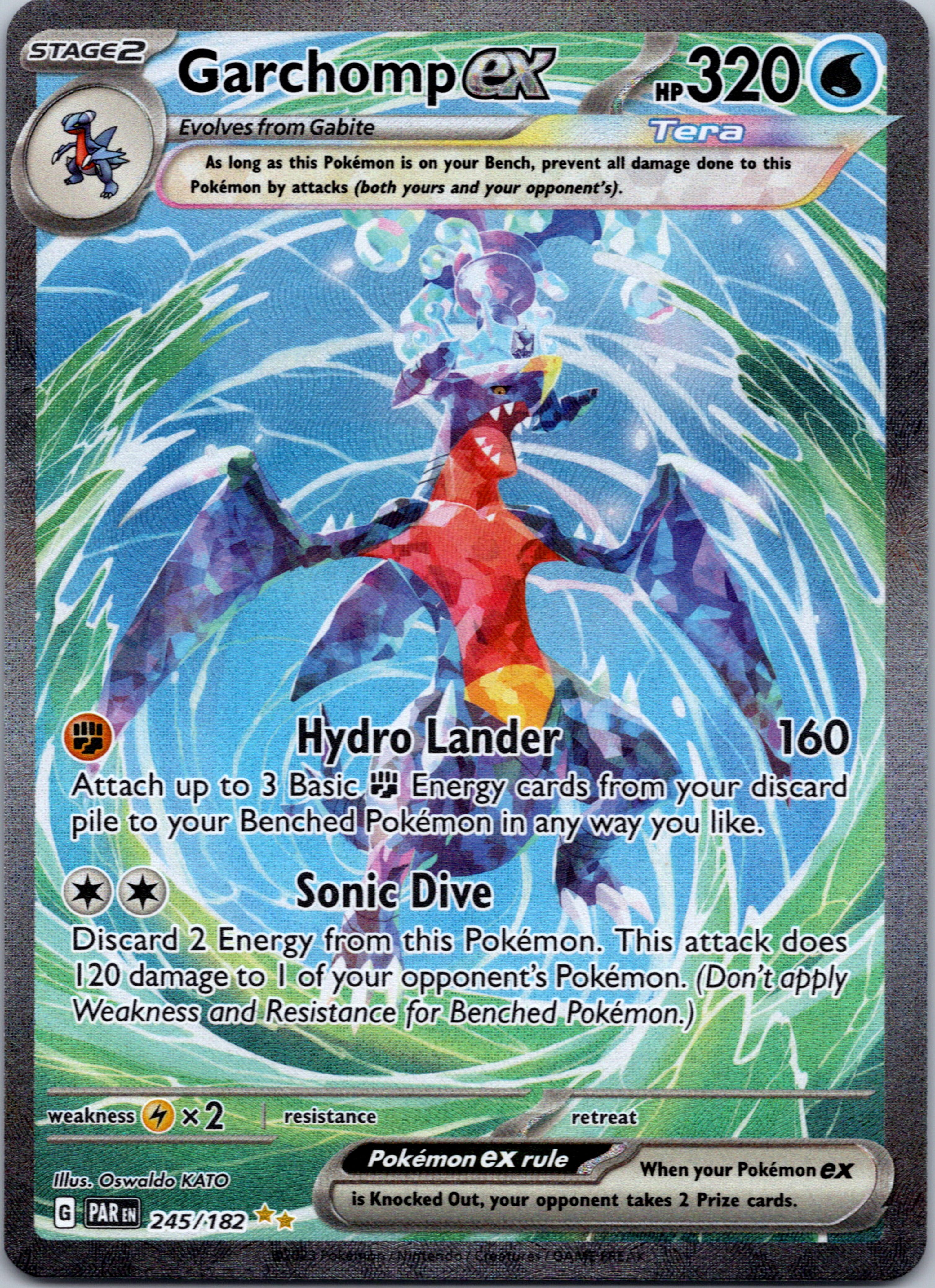 Garchomp ex (245/182) - [Scarlet & Violet: Paradox Rift] Holofoil