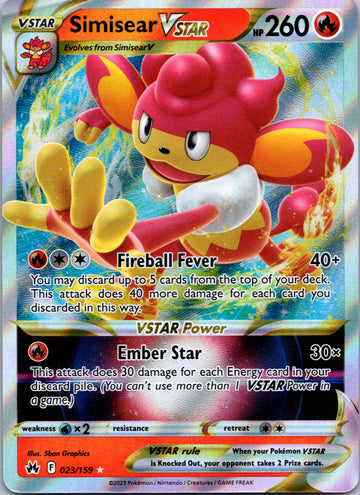 Simisear VSTAR (023/159) [Sword & Shield: Crown Zenith]