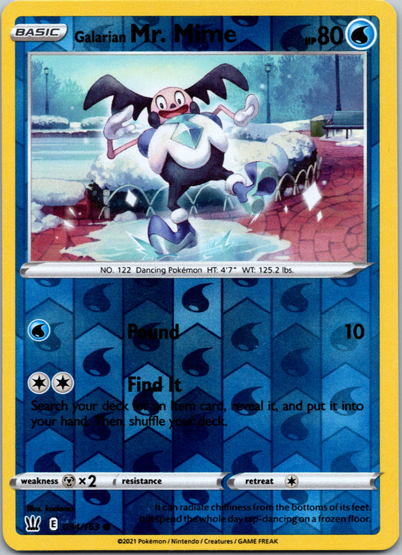 Galarian Mr. Mime [034/163] [Battle Styles] Reverse Holofoil