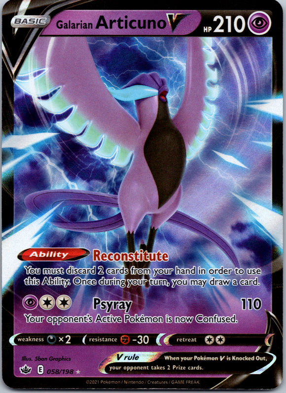 Galarian Articuno V (058/198) [Sword & Shield: Chilling Reign]