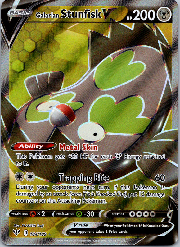 Galarian Stunfisk V (Full Art) (184/189) [SWSH03: Darkness Ablaze]