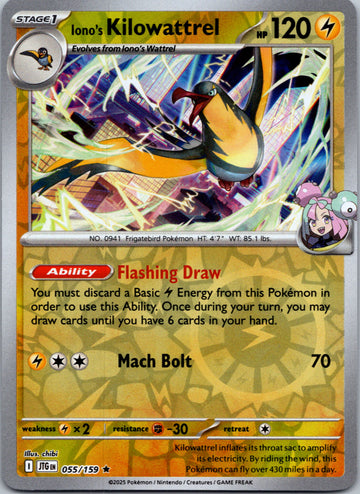 Iono's Kilowattrel [055/159] [Journey Together] Reverse Holofoil