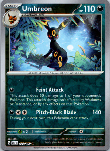 Umbreon [130/197] [Obsidian Flames] Reverse Holofoil