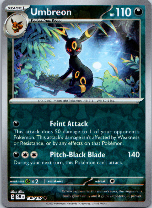 Umbreon [130/197] [Obsidian Flames] Reverse Holofoil