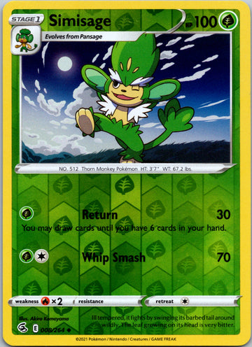 Simisage [008/264] [Fusion Strike] Reverse Holofoil