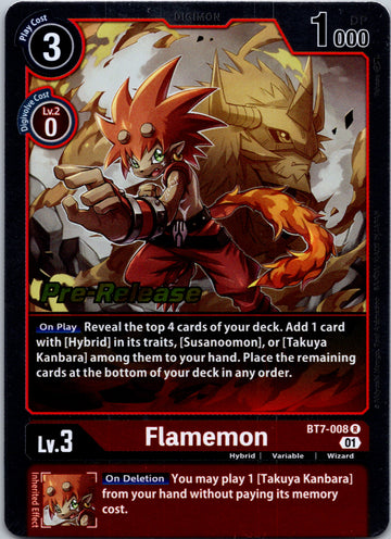 Flamemon [BT7-008] [Next Adventure Pre-Release Cards] Foil