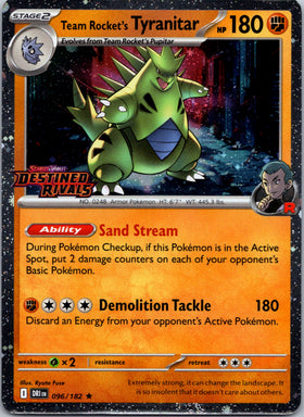 Team Rocket's Tyranitar (Prerelease) [096/182] [Destined Rivals] Holofoil