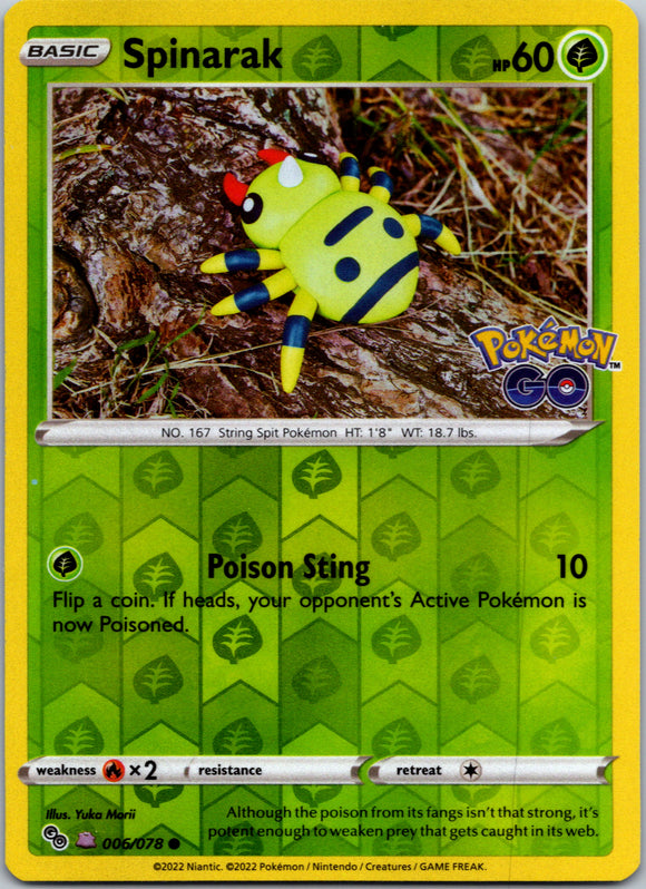 Spinarak (Peelable Ditto) (006/078) [Pokémon  GO]