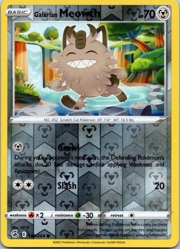 Galarian Meowth [180/264] [Fusion Strike] Reverse Holofoil