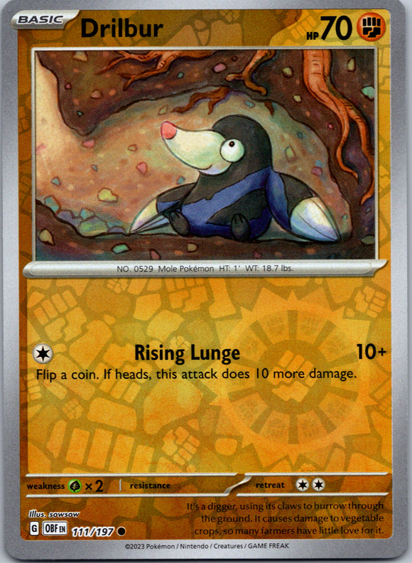 Drilbur [111/197] [Obsidian Flames] Reverse Holofoil